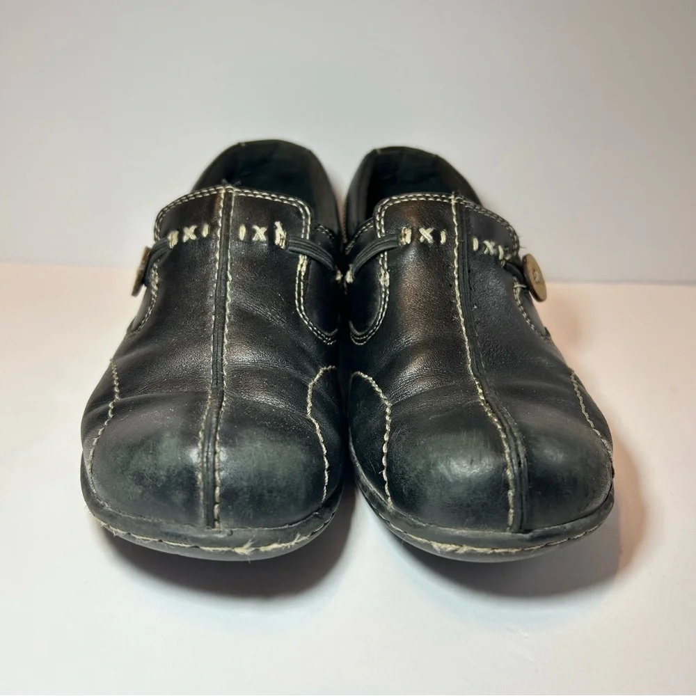 Clarks Womens Un Loop Brown Leather Loafers Slip On‎ Comfort Shoes Size 6